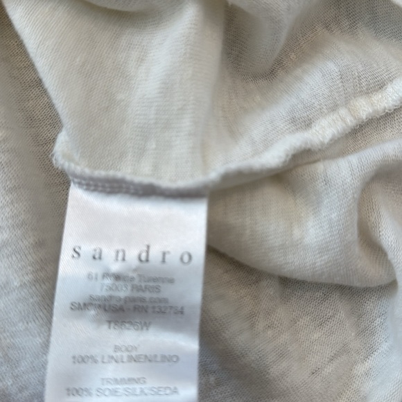 Sandro Men’s Long Sleeve Linen Henley Top M - Picture 7 of 7